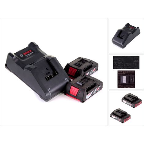 Bosch Starter Set 18V con 2x batteria GBA 2.0Ah ( 1600Z00036 ) + caricatore GAL 18V-40 ( 1600A019RJ )