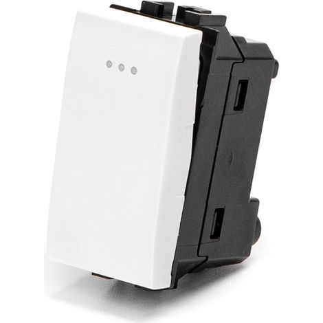 Pulsante unipolare 16A bianco compatibile anche con BTicino Livinglight (1/2)