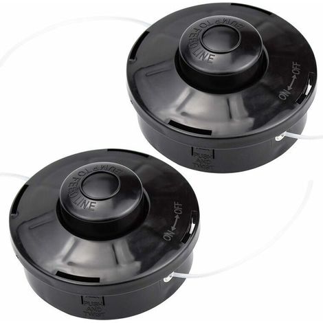 - Lot de 2 Tête de débroussailleuse Universelle A6481 Nylon Bobine de Rechange de Tondeuse Débroussailleuse Tête De Coupe M10 X 1,25 pour Débroussailleuse Thermique à Essence