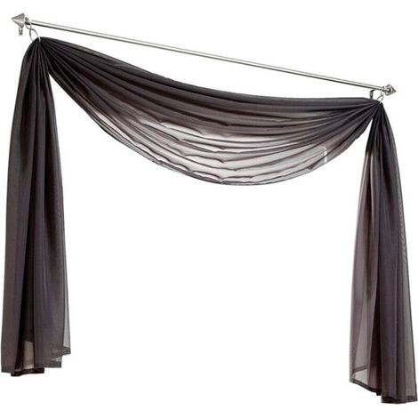 Lot de 1 rideau transversal en voile transparent pour chambre à coucher salon mariage, gris, 140300cm-Ensoleillé