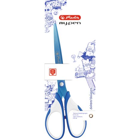 Tijeras My.Pen 18cm azul y blanco (1/4)