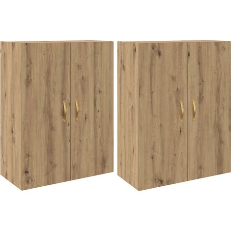 Maison Exclusive - Mobiletto a muro 2 pcs Rovere artigianale 69,5 x 34 x 90 cm