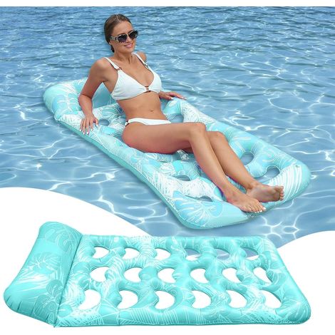 JSSEVN-Matelas gonflable de piscine, 170 x 80 cm, hamac à eau, jouet de piscine, chaise de natation portable pour fête aquatique (1/5)