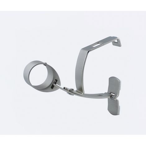 Support sans perçage pour barre à rideaux Ø20mm sur coffre volet roulant en Nickel Mat - Boulet