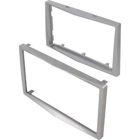 Facade autoradio 2DIN avec contour FA152.3A compatible avec Opel Antara Astra Corsa Zafira - shiny silver argent