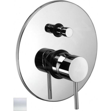 Mitigeur de douche encastré avec deux sorties blanc mat Ø 200 mm Paffoni Light series LIG015BO Laiton - Blanc opaque (1/2)