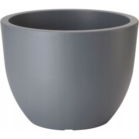 Pot De Fleurs - Ronde - Plastique - 39,5 Cm Diamètre Haut - 29,5 Cm Hauteur - 30 L Capacité - Anthracite - 1 Pièce (1/5)