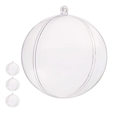 Palline acriliche 6cm palla di plastica decoupage set 4 pezzi.