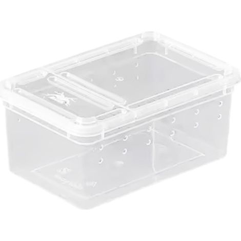 1 Boîte d'élevage, Terrarium transparent, Matériau PP, Ventilation multiple, Pour reptiles et amphibiens