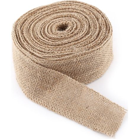 Chemin de table en ruban de jute naturel de 10 mètres (5 cm) pour emballage cadeau (1/5)