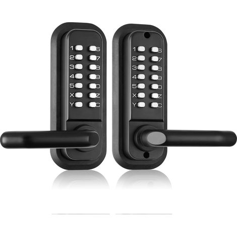 Serrure de Porte à Code Mécanique, Clavier 14 Chiffres, Double Face Intégré, Alliage de Zinc Imperméable, Installation Facile, pour Jardin, Garage. (1/5)