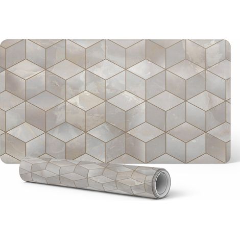 Protector de vinilo para empresas y oficinas con estampado geom茅trico 3D, 120 x 60 cm. (1/5)