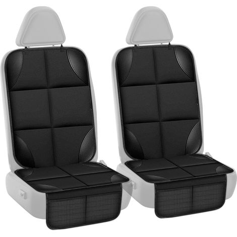 2PCS Housse de siège auto, antidérapante, imperméable, compatible ISOfix, coton plastique, noir, voiture animaux