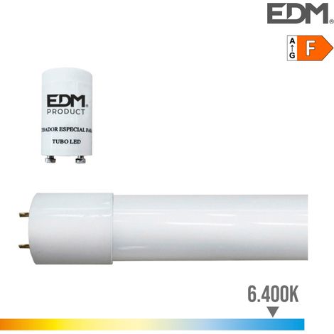 Tubo LED T8 14w 1550lm 6500k luce fredda eq 30w ø2,6x90cm EDM