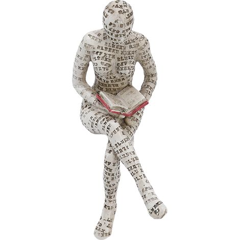 Figurine en résine représentant une femme lisant, ornement innovant en résine moulée, idéal pour décorer une étagère ou une maison. (1/5)