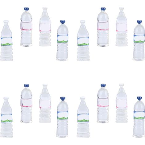 Ensemble de 40 bouteilles d'eau miniatures pour maison de poupée (4 modèles différents), accessoires de boisson miniatures pour la décoration de maison de poupée (1/5)