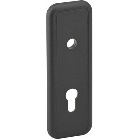 Plaque de propreté 186x62mm zingué noir – Pour portes de garage basculantes – Verrouillage sécurisé avec 2 points de condamnation (1/2)