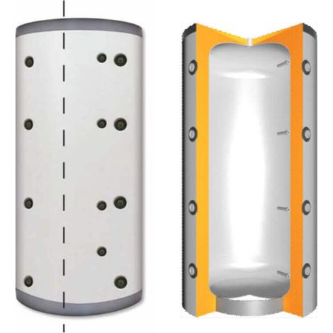 Ballon tampon 100 litres – Acier carbone lisse – Énergie solaire thermique et chaudière bois – Classe énergétique B – Plancher Chauffant Shop