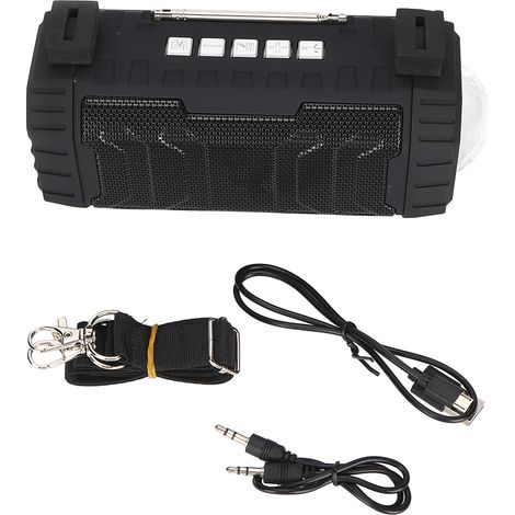 Enceinte Bluetooth AK‑335 avec LED colorée, FM portable et sans fil