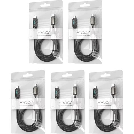 Cavo Type-C, ricarica rapida da 240 W, design resistente, confezione da 5, 2 m, da Type-C a Type-C (1/2)