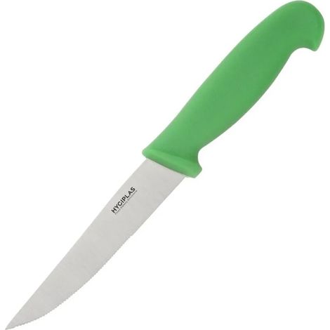 Couteau à légumes à lame dentelée 10 cm - couteau de cuisine vert pour légumes, pièces de préparation alimentaire (1/5)