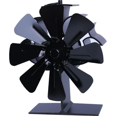 Ventilateur thermique à huit pales - ventilateur de poêle, 8 pales - noir (1/5)