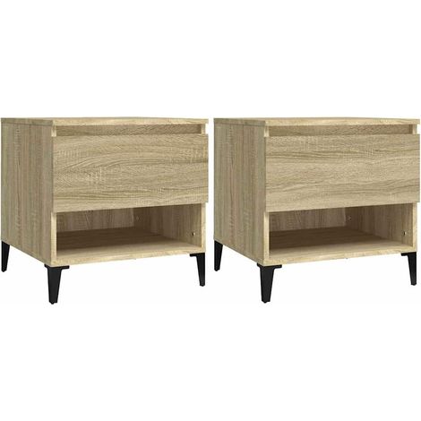 Maison Exclusive - Beistelltische 2 Stk. Sonoma-Eiche 50x46x50 cm (1/5)