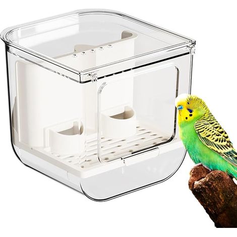 Distributeur de Nourriture pour Oiseaux de Cage Distributeur de Nourriture pour Oiseaux Transparent - De pour Cage (1/5)