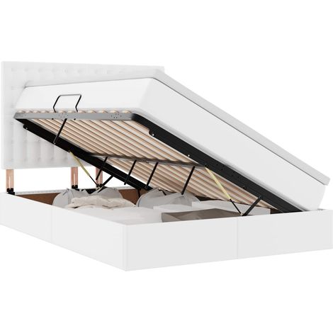 Maison Exclusive - Letto con Contenitore Bianco Puro 140 x 190 cm Pelle Sintetica