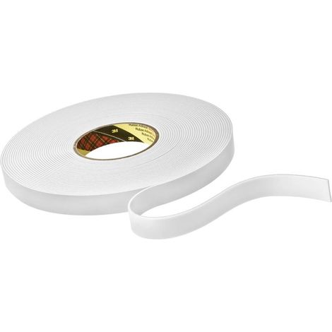 3M – Ruban adhésif double face 9515W blanc 33 m x 12 mm – Colle acrylique – Pour surfaces variées – Épaisseur 1.5 mm (1/2)