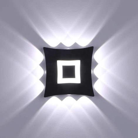 Applique murale LED COB moderne 18 W pour intérieur/extérieur, étanche IP65, en aluminium, lumière blanche froide 6000 K, idéale pour jardin, couloir ou chambre, couleur noire. (1/5)