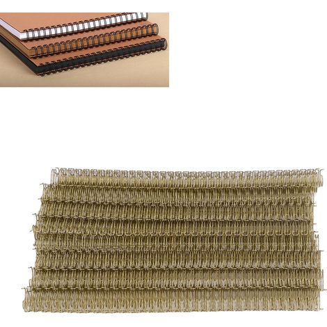 100 Blatt A4-Bindepapier, Rückendurchmesser 12,7 mm, 34 Zähne, Verhältnis 3:1, Nylonbeschichtung, YO Doppelring-Binderinge aus Eisen für lose Blätter, Kapazität 100 Blatt, hellgoldene Farbe. (1/5)