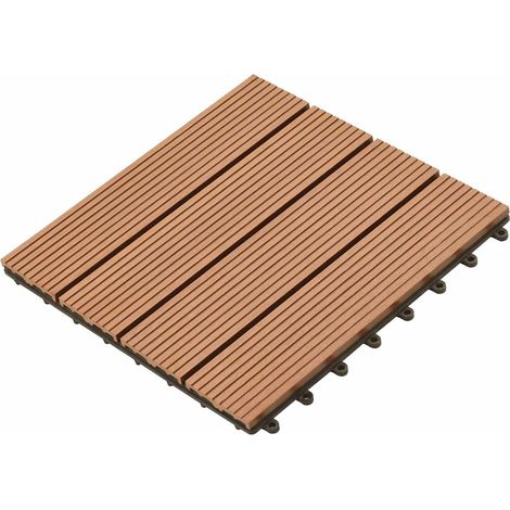 Terrassenfliese 11 pcs Braun 30 x 30 cm WPC vidaXL