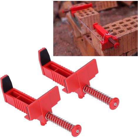 Lot de 2 outils de maçonnerie : guide-fil pour maçonnerie, outil de nivellement et de mesure, accessoire de construction rouge. (1/5)