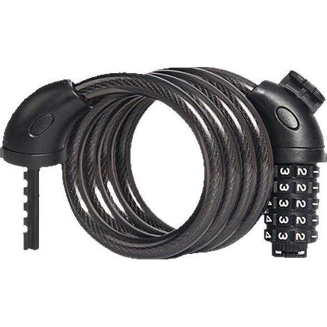 Chane Antivol Vélo 120 CM, Serrure de cable pour Vélos, Motos, Trotinette Electrique, Noir (1/5)