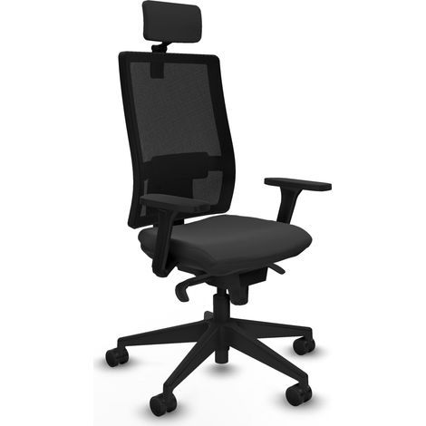 Bürostuhl piqueras y crespo Horna schwarzes Mesh Kunstleder
