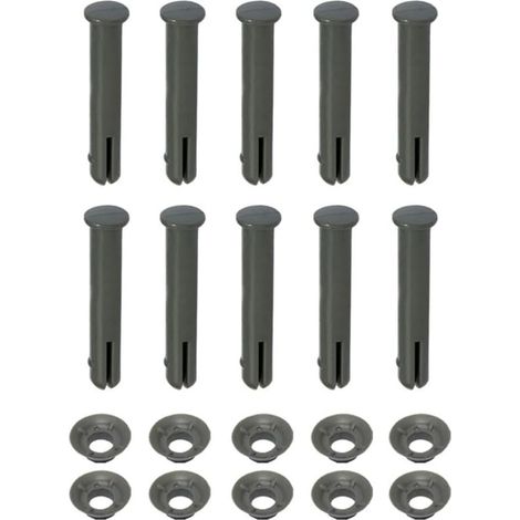 Paquete de 10 pasadores y juntas de repuesto P61796 para piscinas de acero Bestway Pro MAX – 60 mm de largo, plástico, gris