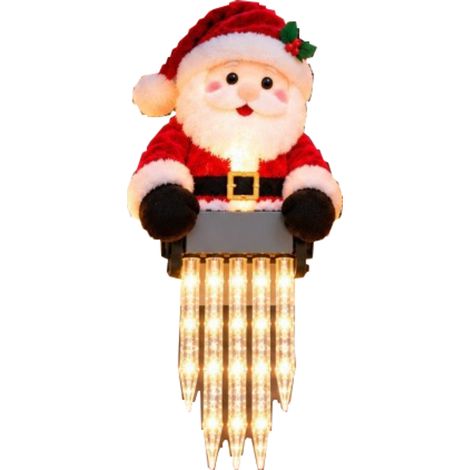Luces invernales brillantes de Papá Noel decorado en rojo