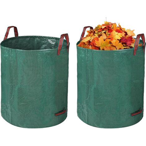 2X 272L Sac Jardin Dechets Verts Sacs à Déchets de Jardin Sac Vegetaux Herbe avec Poignées Réutilisables Sacs Dechet Vert pour Feuilles, Déchets, Débris (1/5)