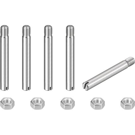 5pcs Goupilles Cylindriques avec Écrou, M5x40mm Goujon Cylindrique Fendu Fileté Externe 304 Acier Inoxydable Industriel Mécanique Chevilles Support d'Étagère Tige Fixation Meubles (1/5)
