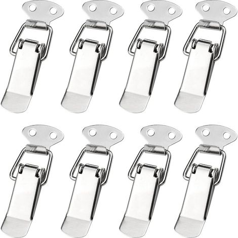 8 Pcs Loquet à Ressort Bascule Acier Inoxydable Fermeture à levier Boîte à Ressort pour Coffret Boîte (1/4)