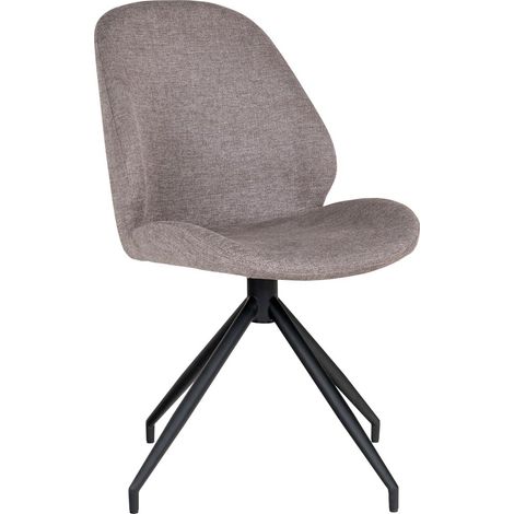 Lot de 2 chaises pivotantes 50x60x88 cm tissu taupe et noir - MONTEA (1/5)