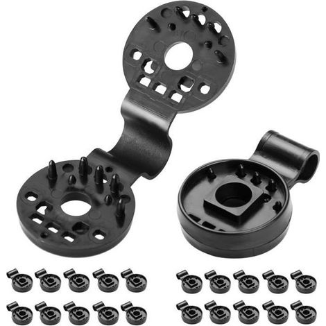 Set de 20 clips de fixation 3,8cm noir pour brise-vent brise-vue réutilisable fixation sardines trous supplémentaires maison jardin (1/4)