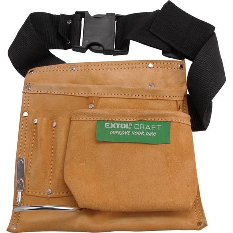 Ceinture porte-outils en cuir EXTOL, 3 poches 418
