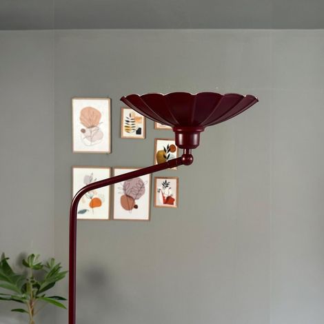 Lampadaire Falen Métal Moderne E27 Largeur 35 cm Abat-jour Réglable Tablette Variateur (1/4)