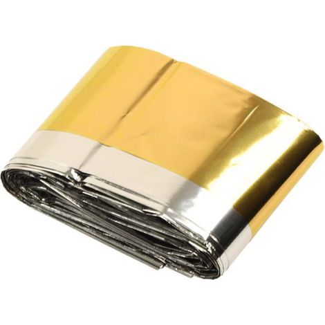 Couverture Durgence - Aluminium Polyester - 210x160 Cm - Or Et Argent - Pour Premiers Secours Et Survie En Plein Air - 1 Unite (1/5)