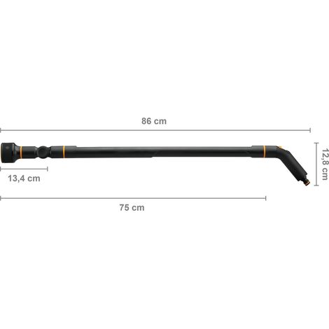 Fiskars Lance d'Arrosage 3 Jets, Tête de Pistolet pivotante SoftGrip, Contrôle du Débit, Taille universelle, hauteur : 74 cm, 442 g, noir/orange, 1052186 (1/5)