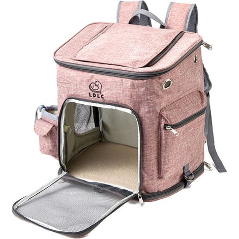 [NON UTILIZZATO] Borsa trasportino per gatti rosa chiaro