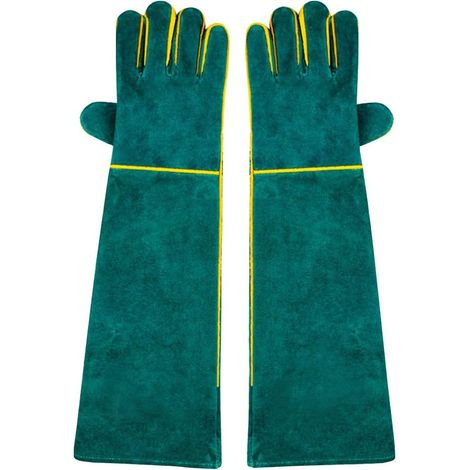 Filiyano-1 paire de gants de soudage, 58 cm/23" de long, en cuir de vachette fendu à l'épaule, doublure en mousse, extra longs pour les soudeurs MiG (1/4)