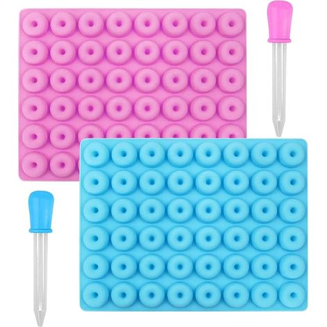 Moules à mini-donuts, 2 pièces, en silicone, pour la confection de muffins, biscuits et chocolats (1/5)